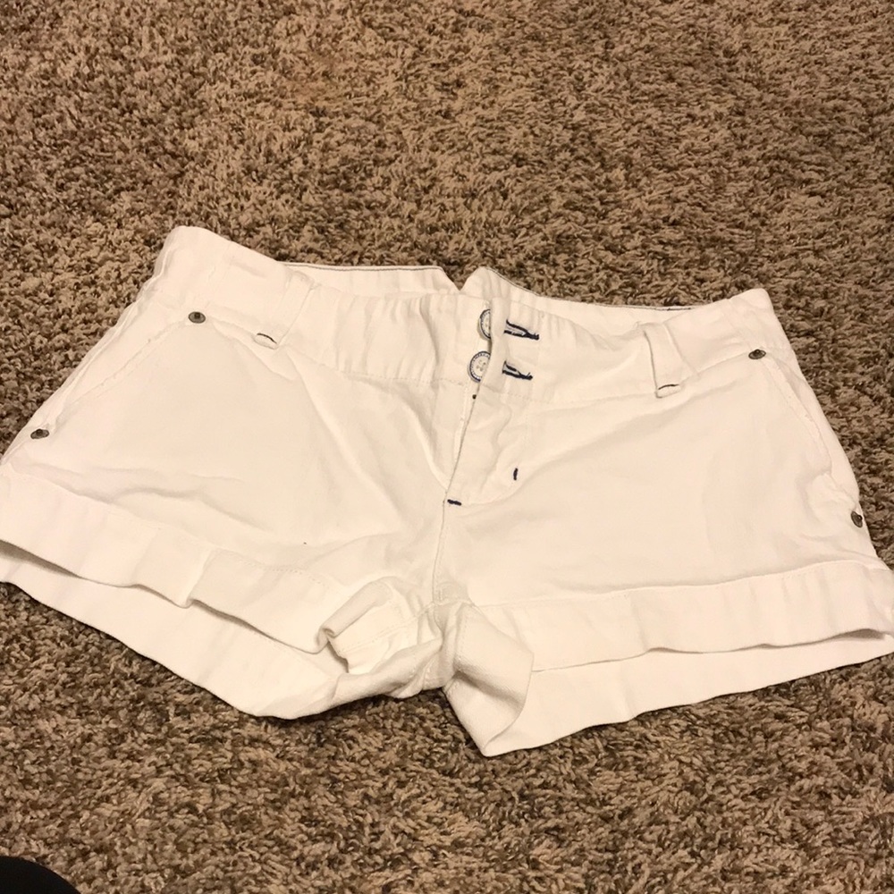 White denim shorts